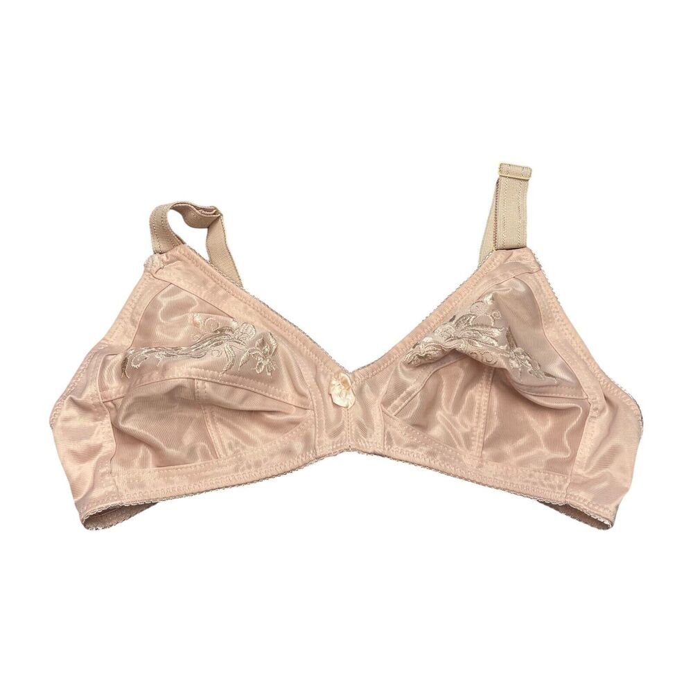 Wei Nong Hao Bra Women's 42C Rose Pink Nylon Stretch Adjustable Strap Wireless - Picture 1 of 6